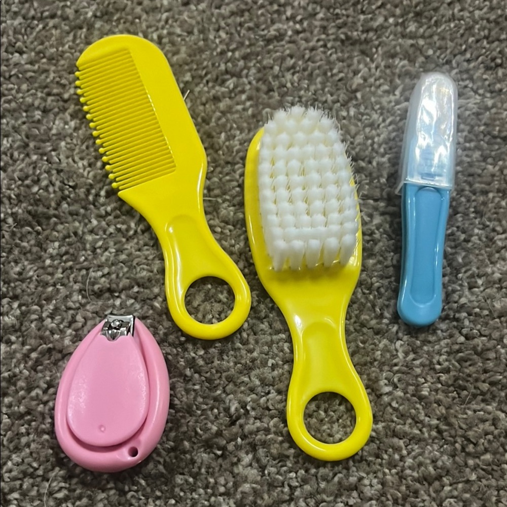 Yellow and Pink Baby Grooming Set